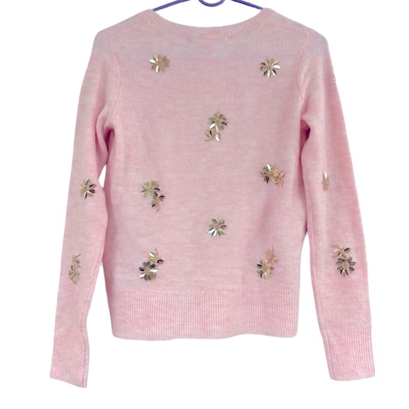 NWT Lilly Pulitzer Kalaya Sweater Calla Lilly Pink Sparkle Floral Toss - Picture 6 of 9